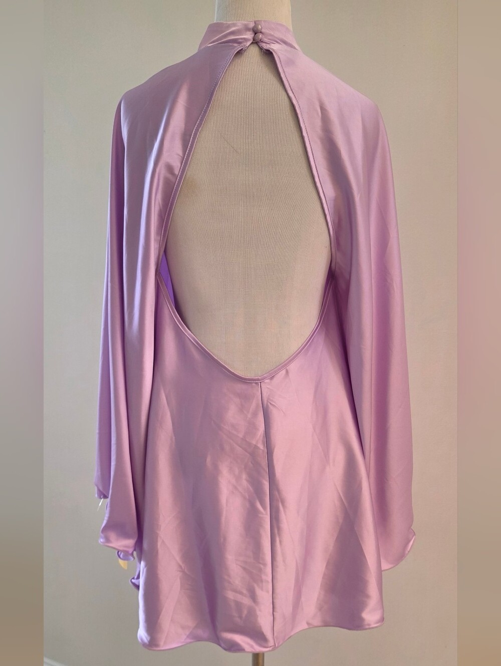 Lavender Draped Sleeveless Women’s Dress - Picture 3 of 6